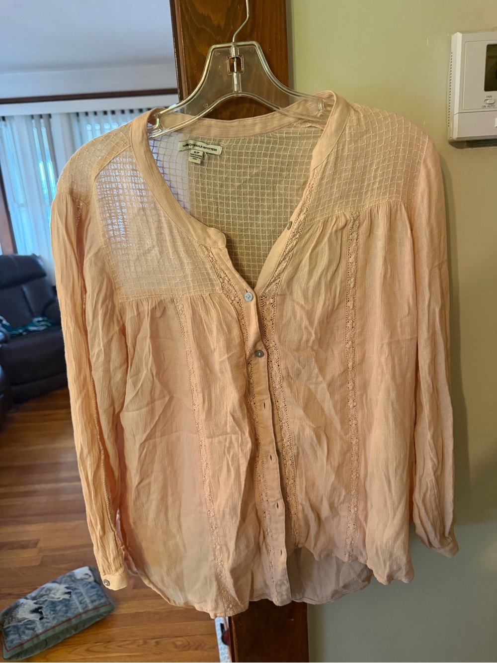 American Eagle Outfitters peach blouse